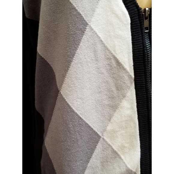 Old School Zip Front Argyle Sweater Heritage 1981 Size Medium Vintage Retro - Picture 2 of 5